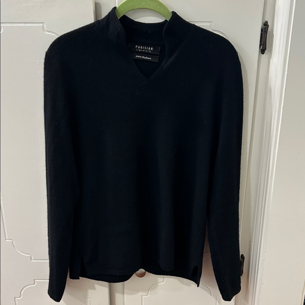 Parisian Works Classic Black V-Neck Sweater